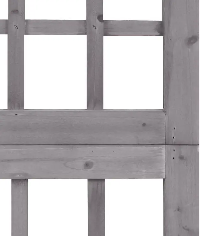 Alt view image 5 of 15 - vidaXL 6-Panel Room Divider/Trellis Solid Fir Wood Gray 95.5"x70.9"