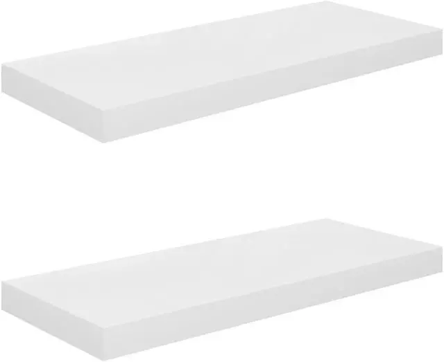 Alt view image 8 of 12 - vidaXL Wall Shelves Floating Shelves Display Shelves 2 Pcs High Gloss White