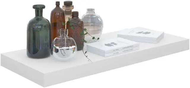 Alt view image 9 of 12 - vidaXL Wall Shelves Floating Shelves Display Shelves 2 Pcs High Gloss White