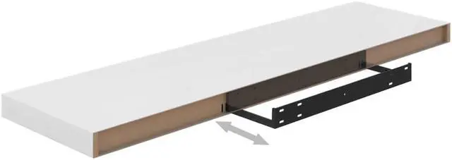 Alt view image 6 of 9 - vidaXL Floating Wall Shelves 2 pcs High Gloss White 35.4"x9.3"x1.5" MDF