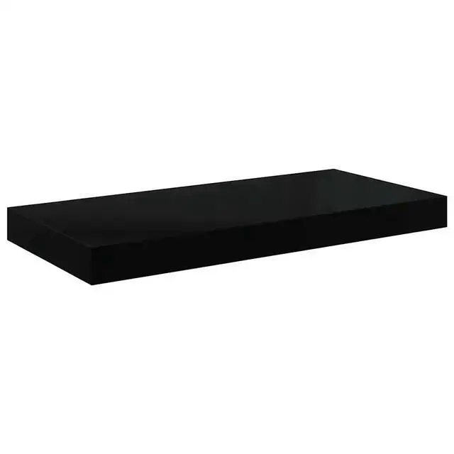 Alt view image 11 of 15 - vidaXL Floating Wall Shelf High Gloss Black 19.7"x9.1"x1.5" MDF