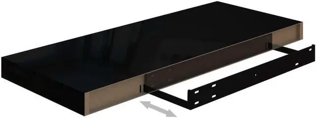 Alt view image 7 of 9 - vidaXL Wall Shelf Floating Shelf Display Shelf Wall Mounted High Gloss Black