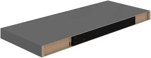 Alt view image 10 of 11 - vidaXL Floating Wall Shelves 2 pcs High Gloss Gray 23.6"x9.3"x1.5" MDF