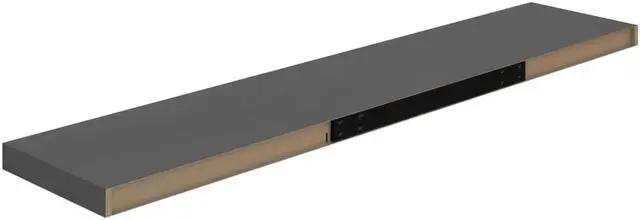 Alt view image 7 of 12 - vidaXL 4x Floating Wall Shelves High Gloss Gray 47.2"x9.3" MDF Wall Ledge Rack
