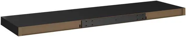 Alt view image 8 of 9 - vidaXL Floating Wall Shelf Black 35.4"x9.3"x1.5" MDF