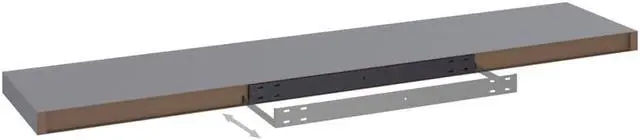 Alt view image 11 of 11 - vidaXL Floating Wall Shelf Gray 47.2"x9.3"x1.5" MDF