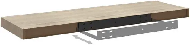 Alt view image 10 of 12 - vidaXL Floating Wall Shelves 2 pcs Oak 31.5"x9.3"x1.5" MDF