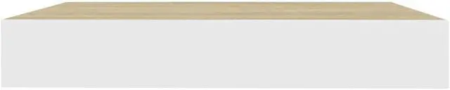 Alt view image 6 of 18 - vidaXL 4x Floating Wall Shelves Oak and White MDF Storage Display Organizer