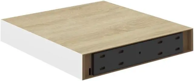 Alt view image 7 of 18 - vidaXL 4x Floating Wall Shelves Oak and White MDF Storage Display Organizer