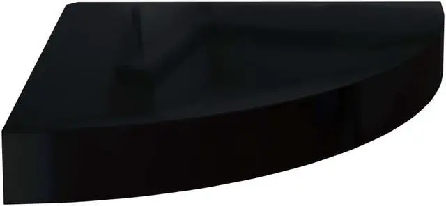Alt view image 9 of 11 - vidaXL Wall Corner Shelf Display Floating Corner Shelf High Gloss Black MDF