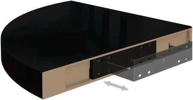 Alt view image 7 of 11 - vidaXL Wall Corner Shelf Display Floating Corner Shelf High Gloss Black MDF