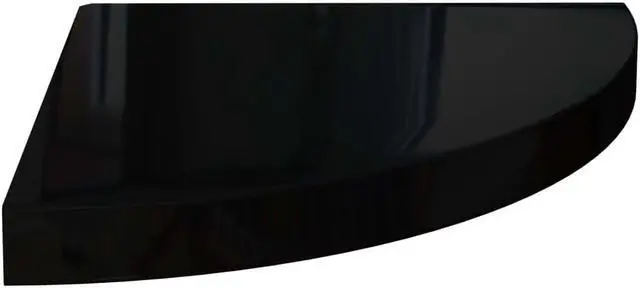 Alt view image 10 of 11 - vidaXL Wall Corner Shelves Floating Corner Shelf 2 Pcs High Gloss Black MDF