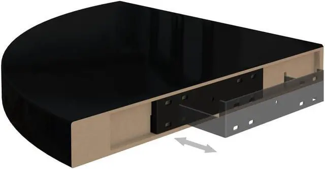 Alt view image 8 of 8 - vidaXL Floating Corner Shelves 4 pcs High Gloss Black 13.8"x13.8"x1.5" MDF