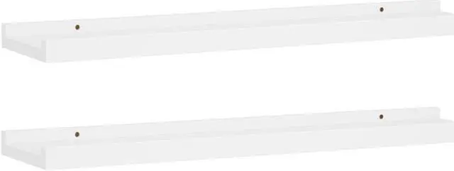 Alt view image 9 of 14 - vidaXL Wall Shelves Floating Display Shelves Wall Mounted 2 Pcs White 23.6"
