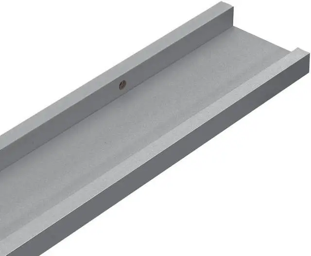 Alt view image 11 of 11 - vidaXL Picture Frame Ledge Shelves 2 pcs Gray 31.5"x3.5"x1.2" MDF