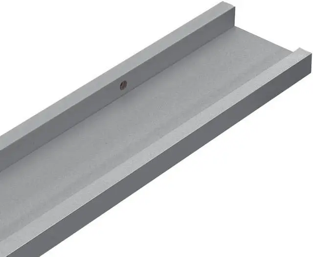 Alt view image 11 of 11 - vidaXL Picture Frame Ledge Shelves 2 pcs Gray 23.6"x3.5"x1.2" MDF