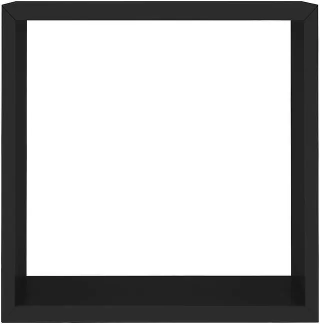 Alt view image 9 of 10 - vidaXL Wall Cube Shelves 3 pcs Black MDF