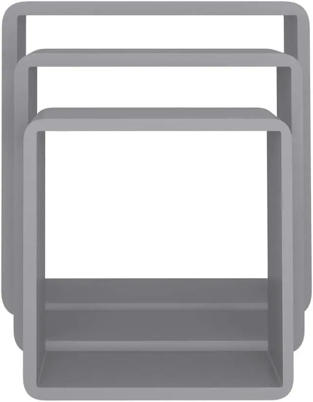 Alt view image 5 of 19 - vidaXL wall cube shelves Floating Cube Shelves Display Shelves 3 Pcs Gray