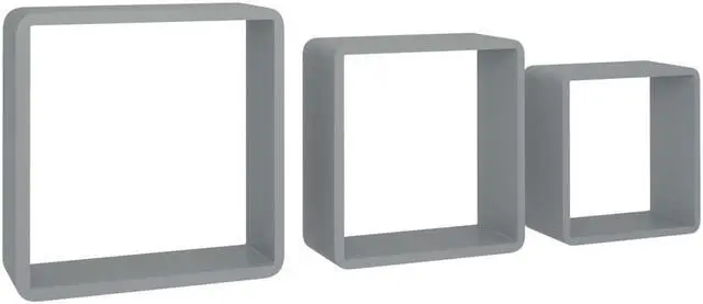 Alt view image 15 of 19 - vidaXL wall cube shelves Floating Cube Shelves Display Shelves 3 Pcs Gray