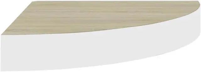Alt view image 14 of 17 - vidaXL Wall Corner Shelf Floating Corner Shelf Display Shelf Oak and White MDF