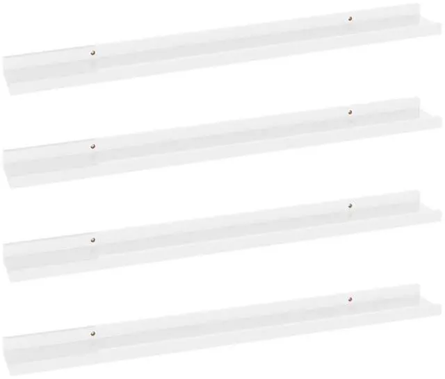 Alt view image 14 of 17 - vidaXL Wall Shelves Floating Display Shelves 4 Pcs High Gloss White 31.5"