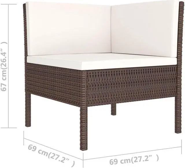 Alt view image 4 of 7 - vidaXL Patio Lounge Set 6 Piece Sofa with Cushions Cream Solid Acacia Wood