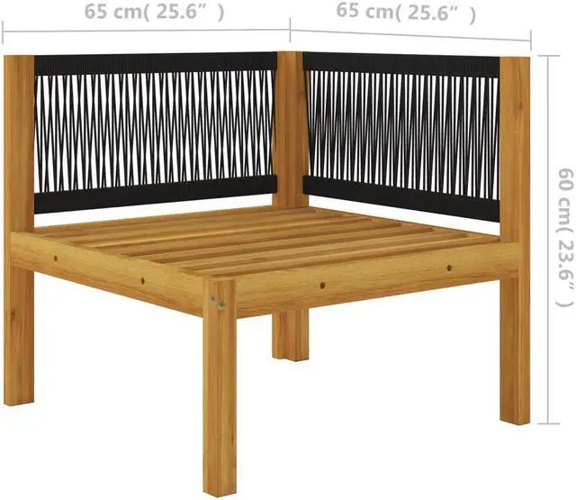 Alt view image 6 of 7 - vidaXL 6 Piece Garden Lounge Set with Cushions Cream 24.8" x 24.8"