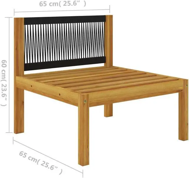 Alt view image 7 of 7 - vidaXL 6 Piece Garden Lounge Set with Cushions Cream 24.8" x 24.8"