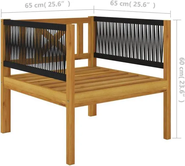 Alt view image 4 of 7 - vidaXL Patio Lounge Set 7 Piece Sofa with Cushions Cream Solid Acacia Wood