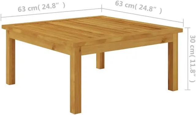 Alt view image 7 of 7 - vidaXL Patio Lounge Set 7 Piece Sofa with Cushions Cream Solid Acacia Wood