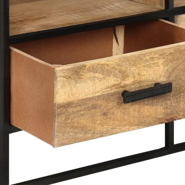 Alt view image 7 of 7 - vidaXL TV Cabinet 43.3"x11.8"x17.7" Rough Mango Wood