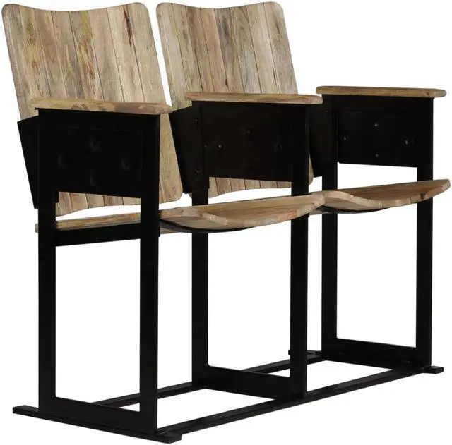 Alt view image 9 of 15 - vidaXL 2-Seater Bench Solid Mango Wood and Steel