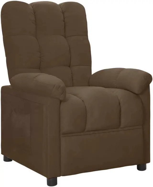 Alt view image 14 of 17 - vidaXL Recliner Leisure Lounge Adjustable Chair for Home Theater Brown Fabric