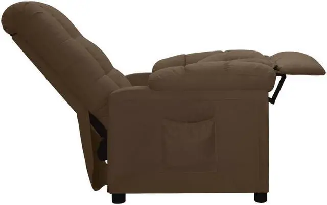 Alt view image 16 of 17 - vidaXL Recliner Leisure Lounge Adjustable Chair for Home Theater Brown Fabric