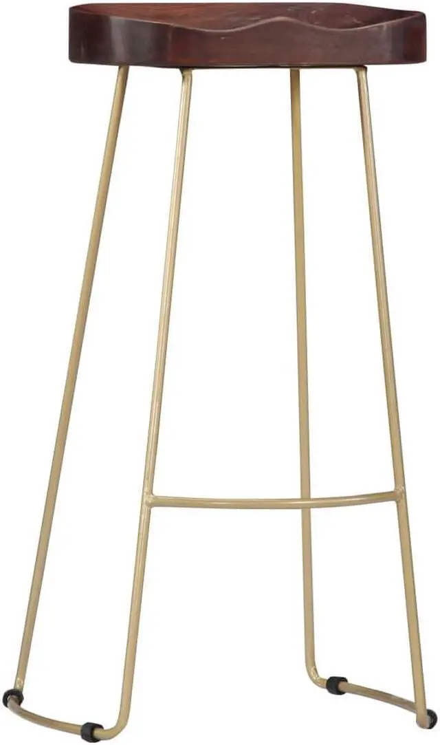 Alt view image 8 of 17 - vidaXL Gavin Bar Stools 2 pcs Solid Mango Wood