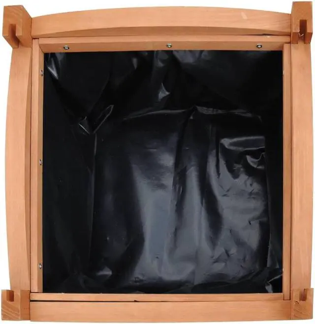 Alt view image 11 of 14 - vidaXL Planter Flower Boxes with PE Lining Patio Plant Boxes 2 Pcs Solid Wood