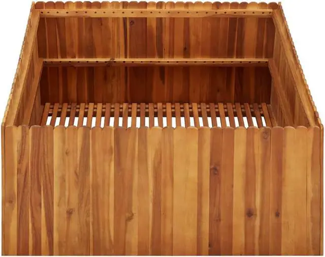 Alt view image 10 of 10 - vidaXL Solid Acacia Wood Garden Raised Bed Outdoor Wooden Planter Flower Box