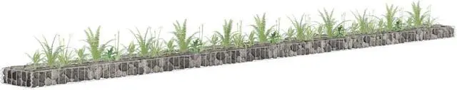 Alt view image 10 of 12 - vidaXL Gabion Raised Bed Galvanized Steel 177.2"x11.8"x3.9"