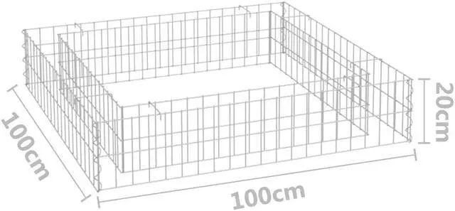 Alt view image 13 of 16 - vidaXL Gabion Raised Bed Galvanized Steel 315"x39.4"x7.9"
