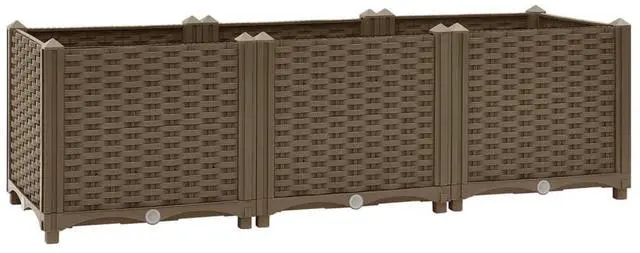 Alt view image 15 of 17 - vidaXL Raised Bed 47.2" Polypropylene Outdoor Garden Planter Flower Box Pot