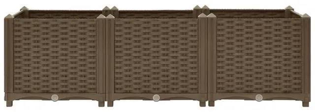 Alt view image 16 of 17 - vidaXL Raised Bed 47.2" Polypropylene Outdoor Garden Planter Flower Box Pot