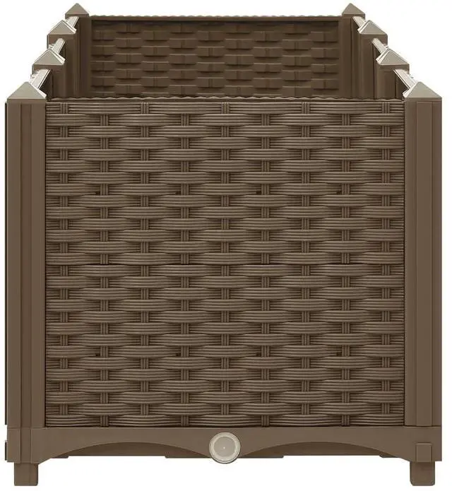 Alt view image 17 of 17 - vidaXL Raised Bed 47.2" Polypropylene Outdoor Garden Planter Flower Box Pot
