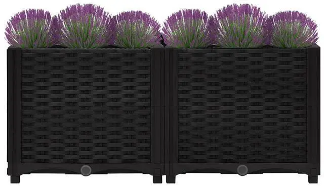 Alt view image 15 of 17 - vidaXL Raised Bed 31.5" Polypropylene Outdoor Garden Planter Flower Box Pot