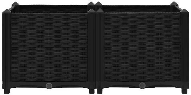 Alt view image 16 of 17 - vidaXL Raised Bed 31.5" Polypropylene Outdoor Garden Planter Flower Box Pot