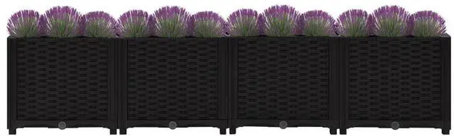 Alt view image 15 of 19 - vidaXL Raised Bed 63" Polypropylene Outdoor Garden Planter Flower Box Pot
