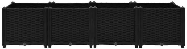 Alt view image 16 of 19 - vidaXL Raised Bed 63" Polypropylene Outdoor Garden Planter Flower Box Pot