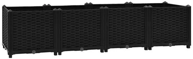 Alt view image 14 of 19 - vidaXL Raised Bed 63" Polypropylene Outdoor Garden Planter Flower Box Pot