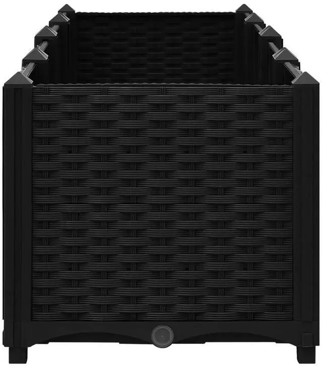 Alt view image 19 of 19 - vidaXL Raised Bed 63" Polypropylene Outdoor Garden Planter Flower Box Pot