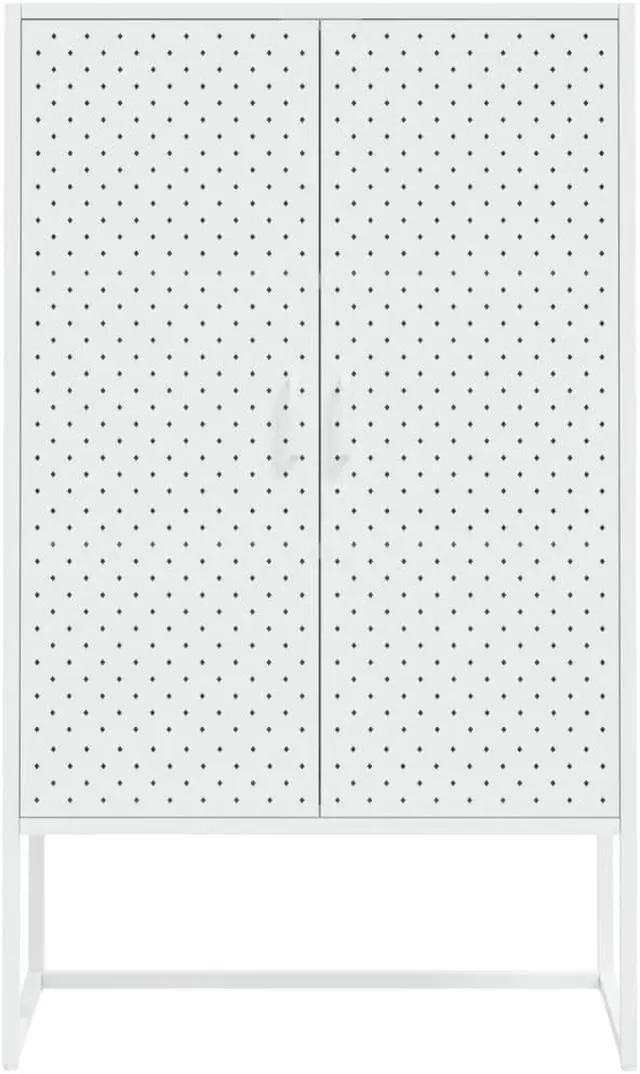 Alt view image 17 of 17 - vidaXL Highboard Side Cabinet Storage File Cabinet for Entryway White Steel