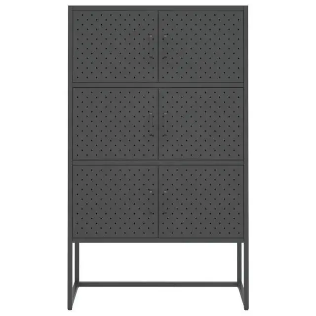 Alt view image 17 of 18 - vidaXL Highboard Anthracite Steel Living Room Storage High Cabinet Furniture